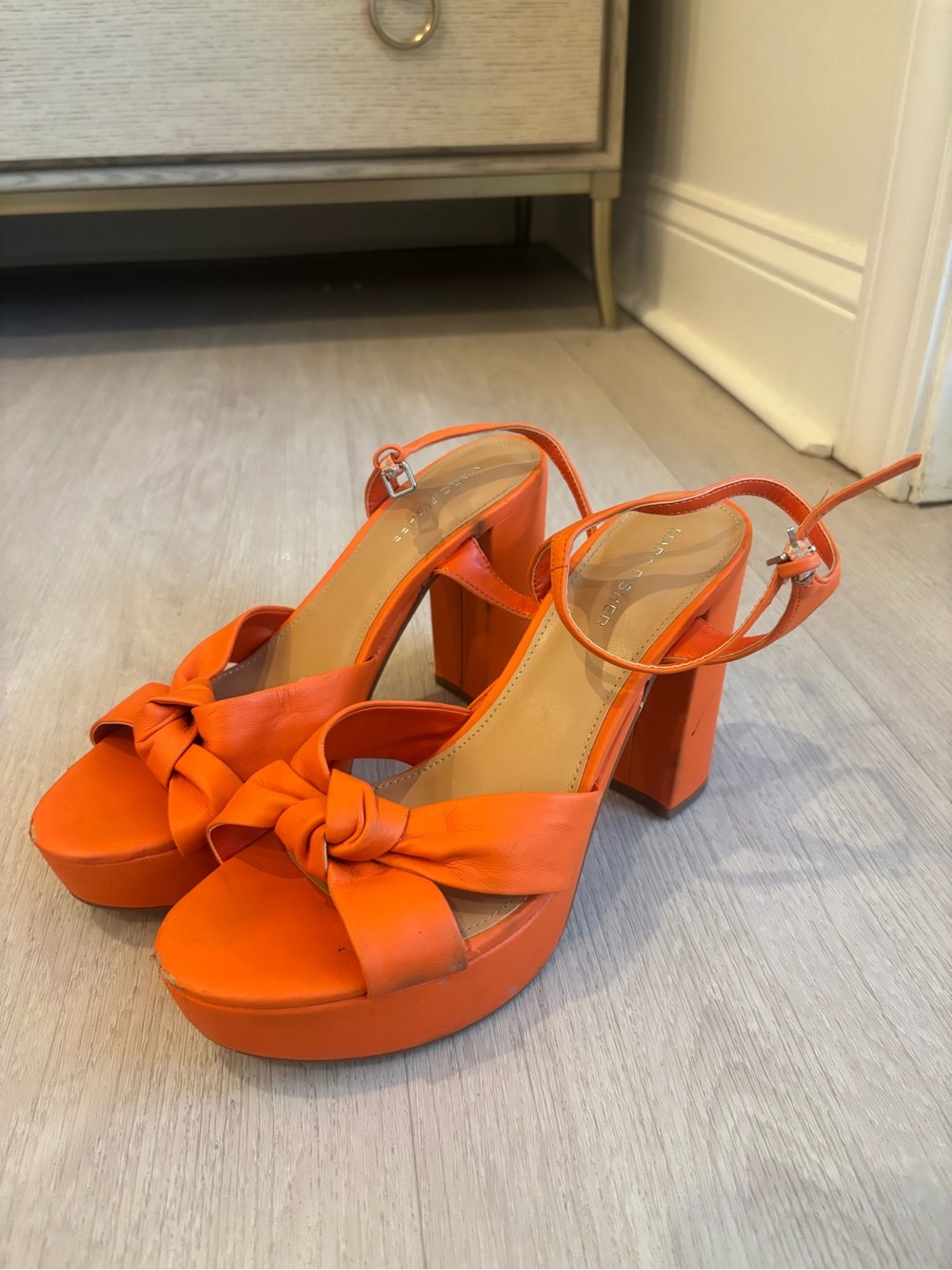 Marc Fisher Orange Knotted Platform Sandals